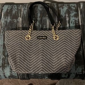 Calvin Klein Tweed Tote/ Purse